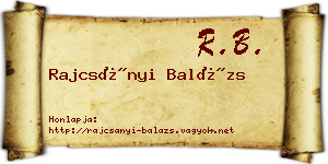 Rajcsányi Balázs névjegykártya